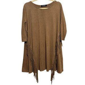 Brown Annabelle Small Suede Fringe Dress